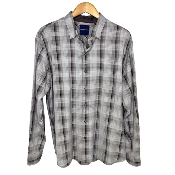 Tommy Bahama Other - Tommy Bahama Shadow Ridge Plaid Button Down Shirt Gray Size XL Long Sleeve